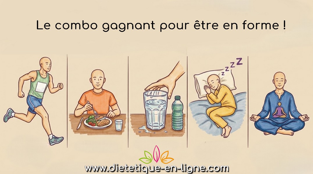 La Cuisine Saine et Équilibrée + activité physique + hydratation adéquate