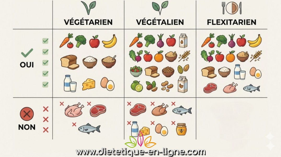 Végétarien Végétalien Flexitarien, quelles différences ? - Diététique EN Ligne