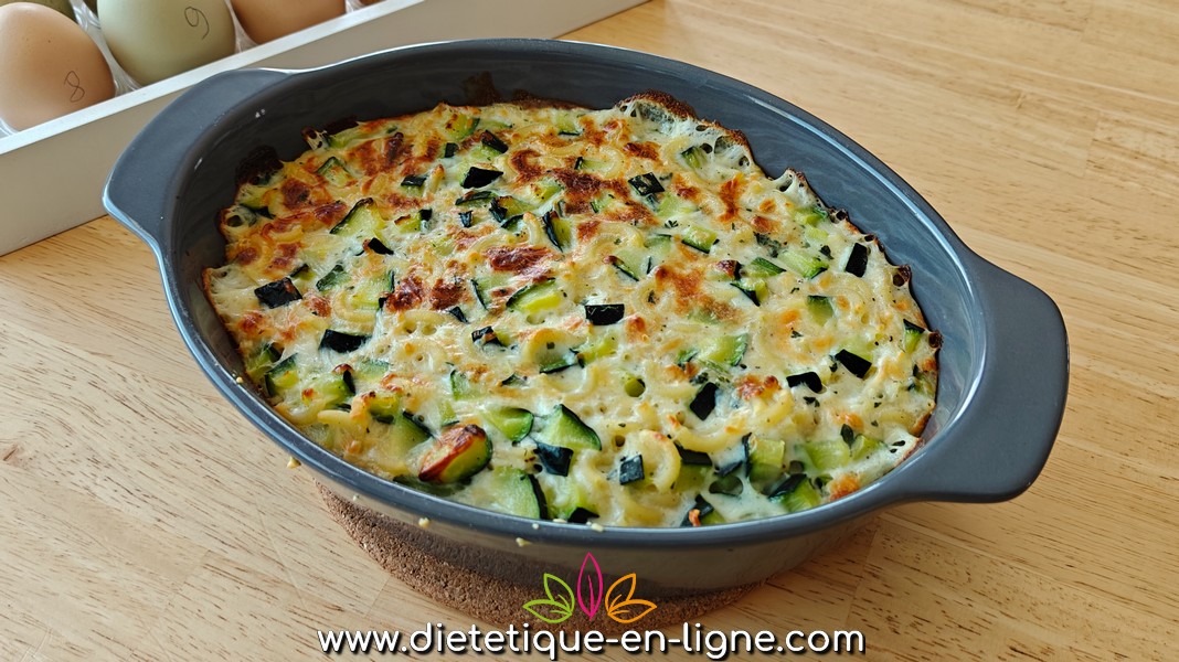 Recette Gratin de Pâtes à la Courgette - Diététique En Ligne