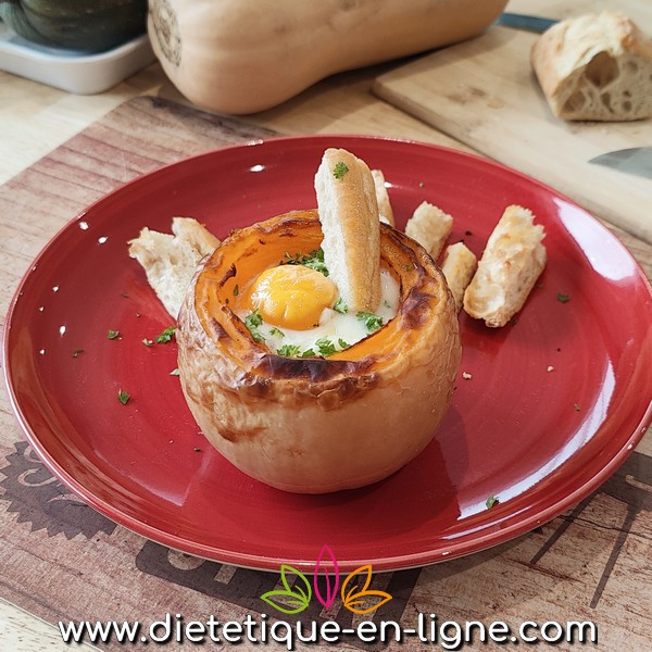 Butternut et Œuf Cocotte au Camembert - Diététique En Ligne